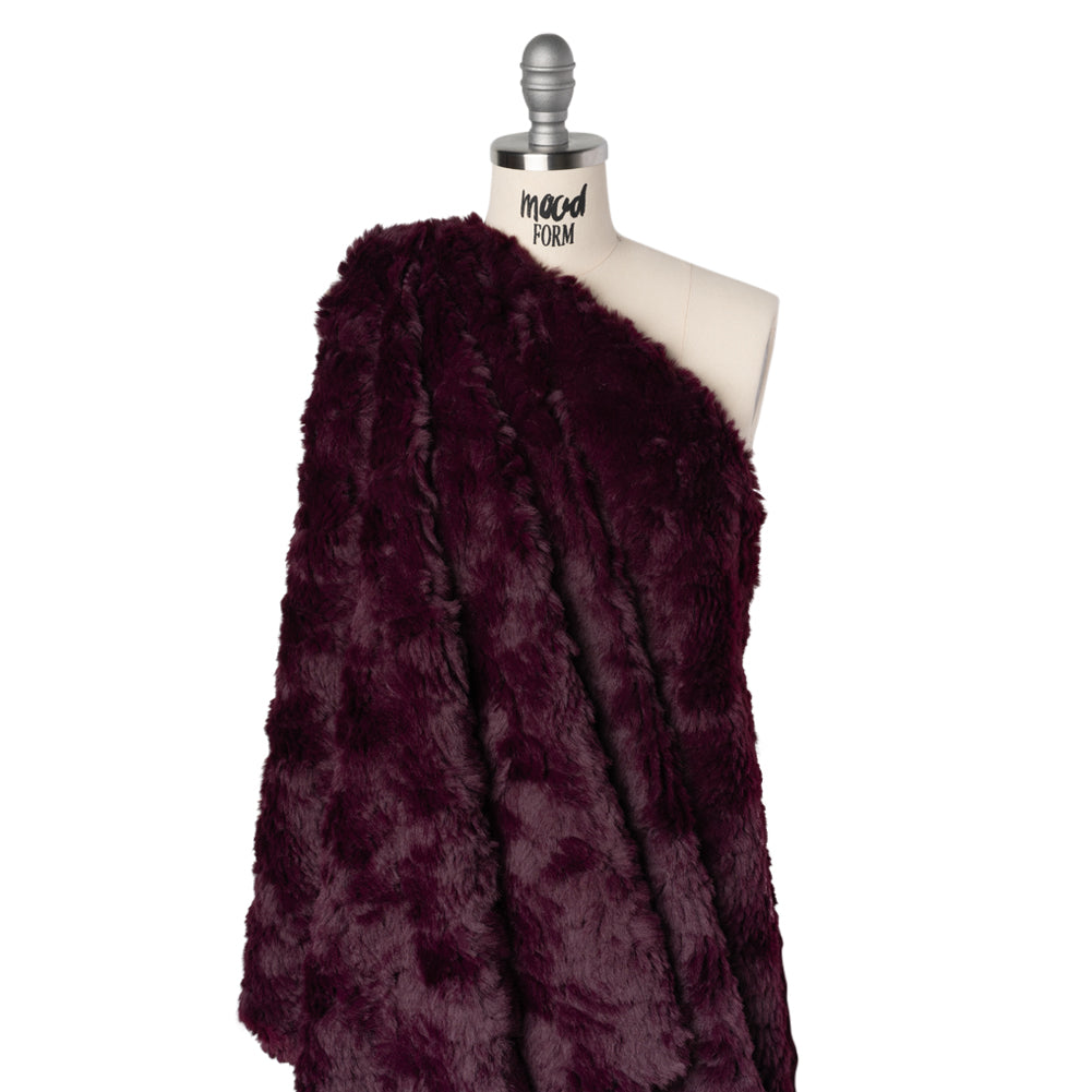 Textured Medium Pile Recycled Polyester Faux Fur - Port Wine Red - Joann Fabrics