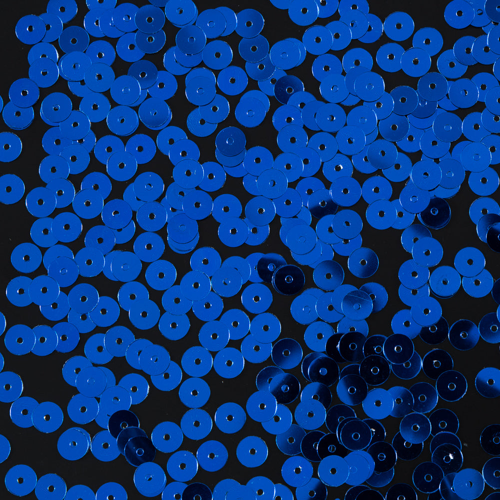Bag of Blue Color Loose Sequins with Silver Back - 6mm - Joann Fabrics