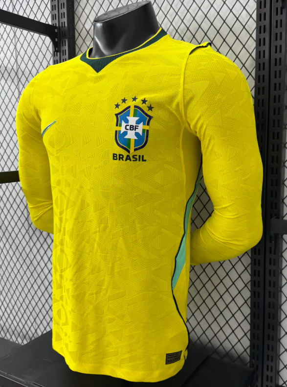 2026 Long sleeves Player Version Brazil Home Football Jersey 1:1 Thai quality