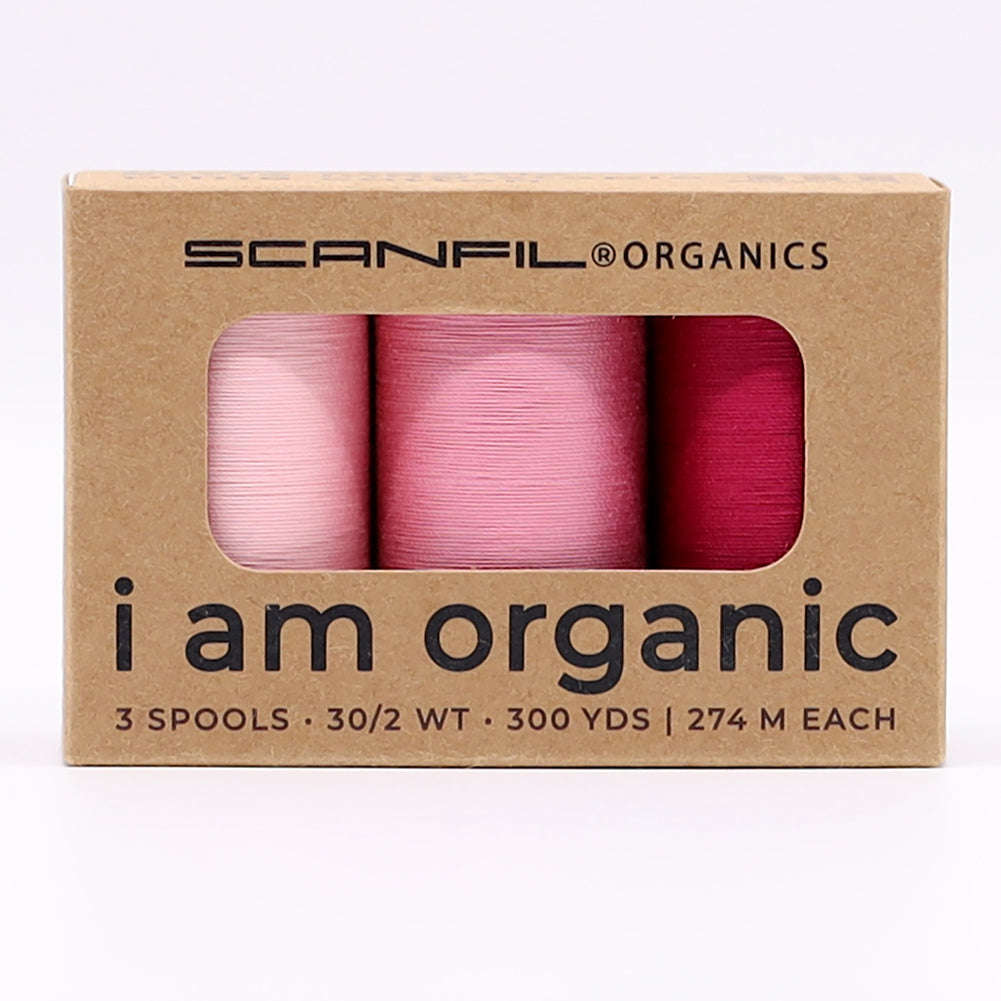 SCANFIL® 30wt Organic Pima Cotton Thread Trio Set - 3ct 300yd Spools - Pretty Pinks - Joann Fabrics