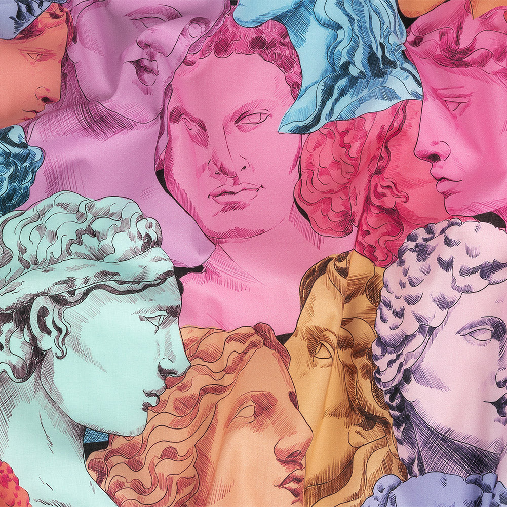 Cotton Voile - Rainbow Roman Busts - Saccharine Statuary Print - Mood Exclusive Sugar Collection - Joann Fabrics
