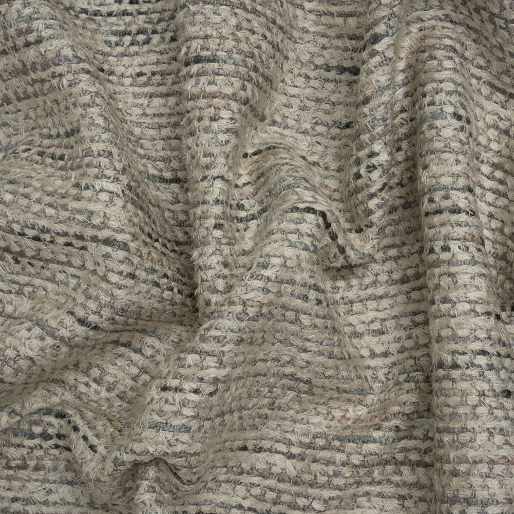 Recycled Olefin and Acrylic Upholstery Boucle and Chenille Tweed - Platinum Stripes - Virginia Collection - Joann Fabrics