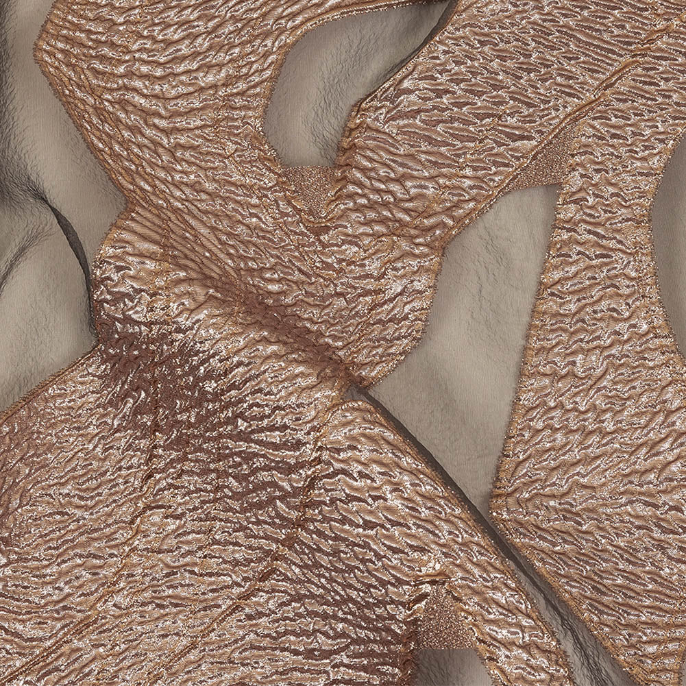 Metallic Rose Gold Abstract Luxury Burnout Brocade - Joann Fabrics