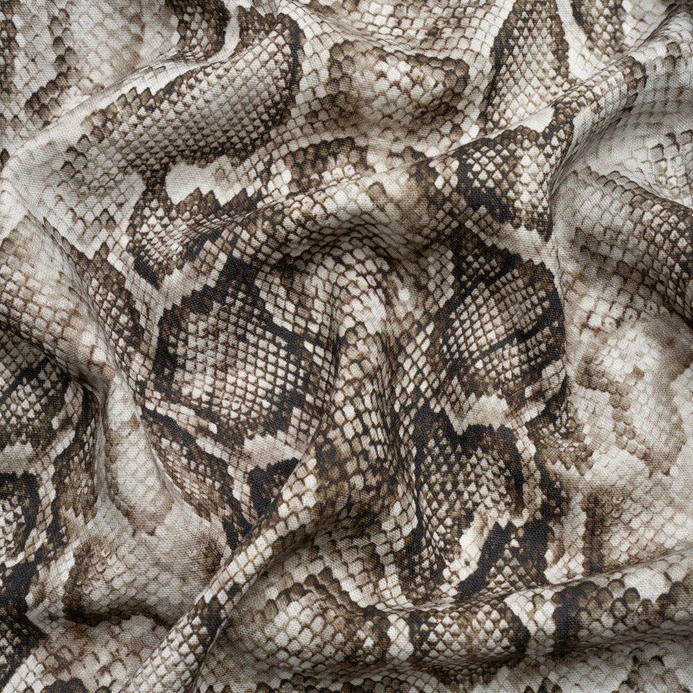 Linen and Rayon Woven - Gray Python Skin - Tanzania Temptations Print - Mood Exclusive Kilimanjaro Collection - Joann Fabrics