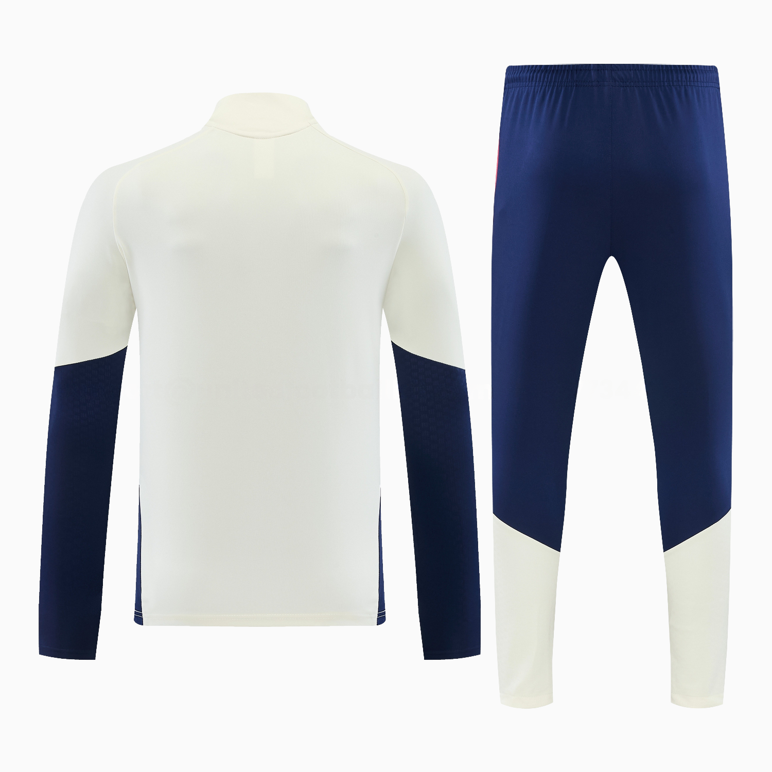 Bayern Munich 26-27 Long Sleeves Training Set - Off-White Top and Dark Blue Pants - UnitedFutballJersey