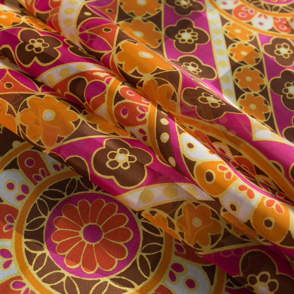 Famous NYC Designer Marigold and Magenta Printed Floral Panel - Joann Fabrics