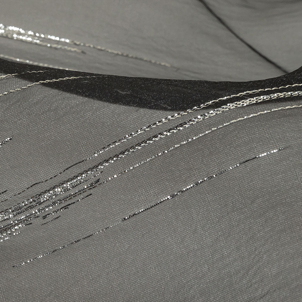 Metallic Silver and Black Lines Luxury Organza Brocade - Joann Fabrics