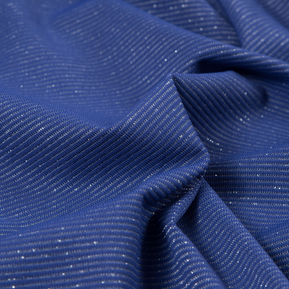 Violet and Metallic Silver Striped Stretch Nylon Jersey - Joann Fabrics