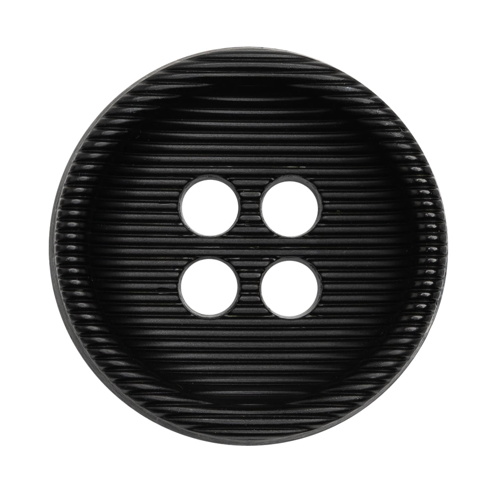 Plastic 4 Hole Button - Ribbed Black Bowl Shaped - 54L/34mm - Joann Fabrics