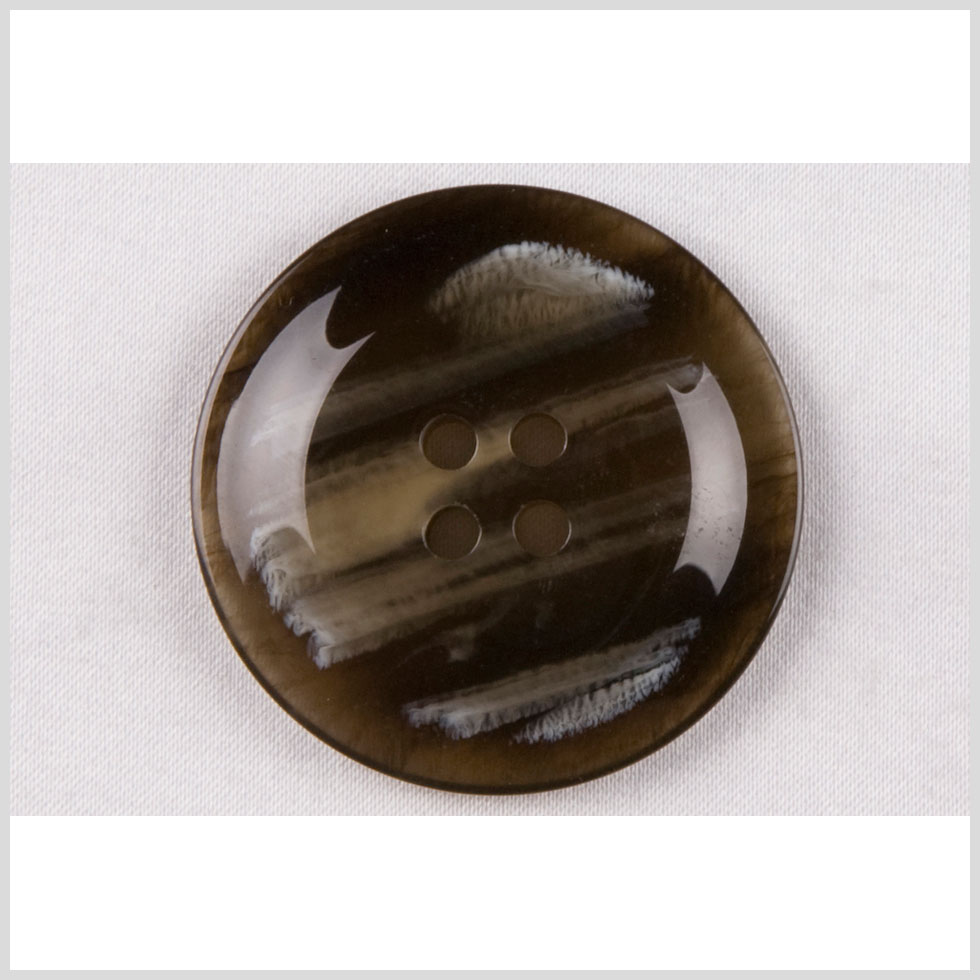 Plastic 4-Hole Button - 54L/34mm - Dark Brown and Cream Striations - Joann Fabrics