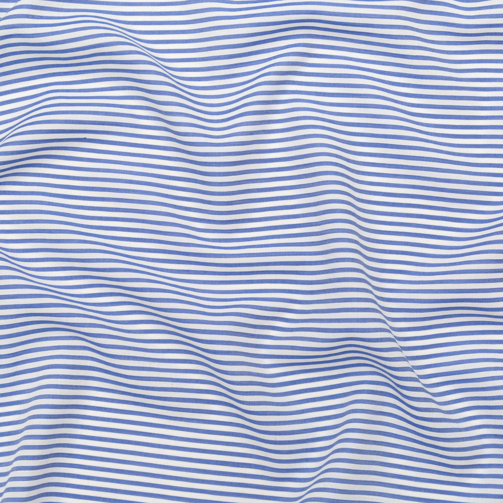 Cornflower Blue and White Candy Striped Slubbed Rayon Woven - Joann Fabrics