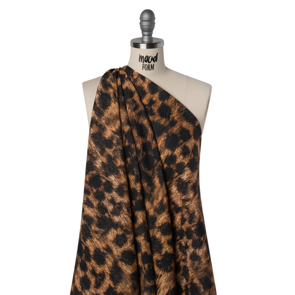 Linen and Rayon Woven - Brown and Black Furry Animal Spots - Mood Exclusive Savanna Spots Print - Joann Fabrics