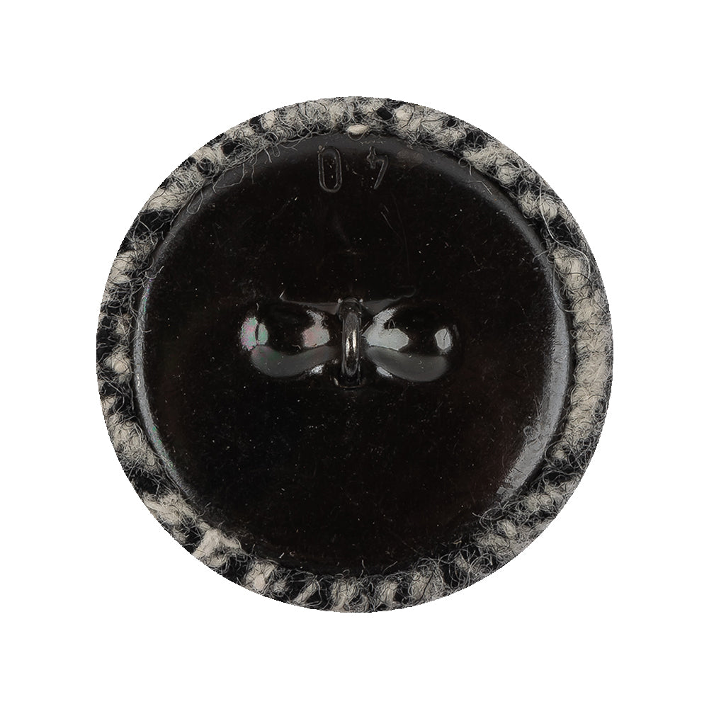 Black, Agate Gray and White Tweed Fabric Covered Wool and Metal Shank Back Button - 44L/28mm - Joann Fabrics