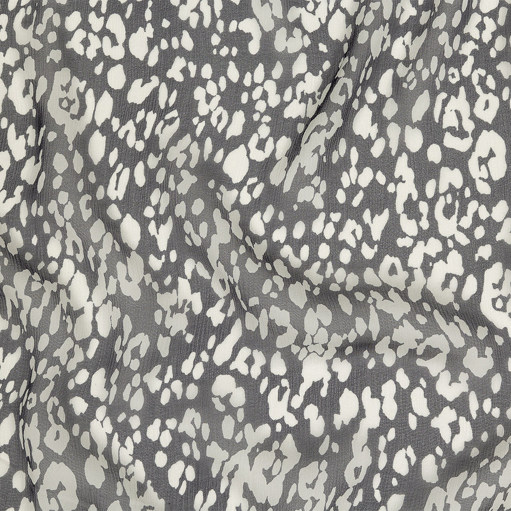 Black and Marshmallow Abstract Crinkled Silk Chiffon - Joann Fabrics