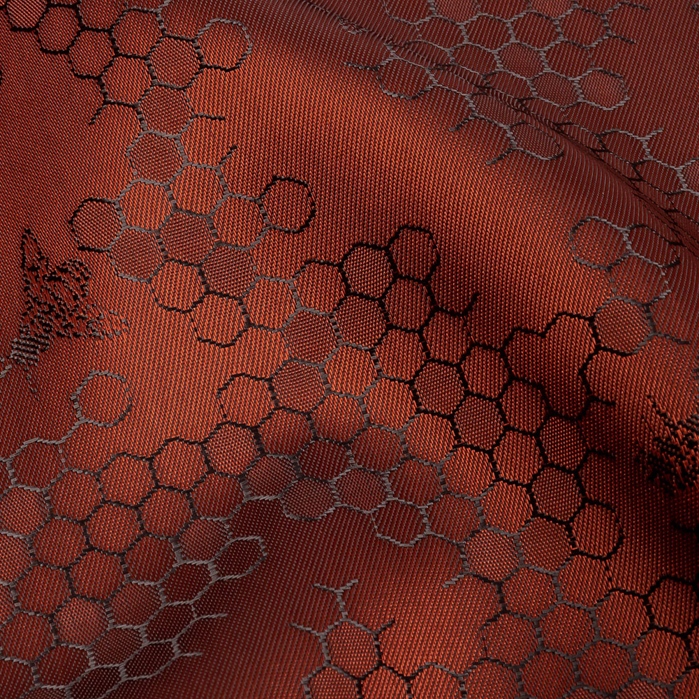 Burnt Orange Tonal Bee Hive Jacquard Lining - Joann Fabrics