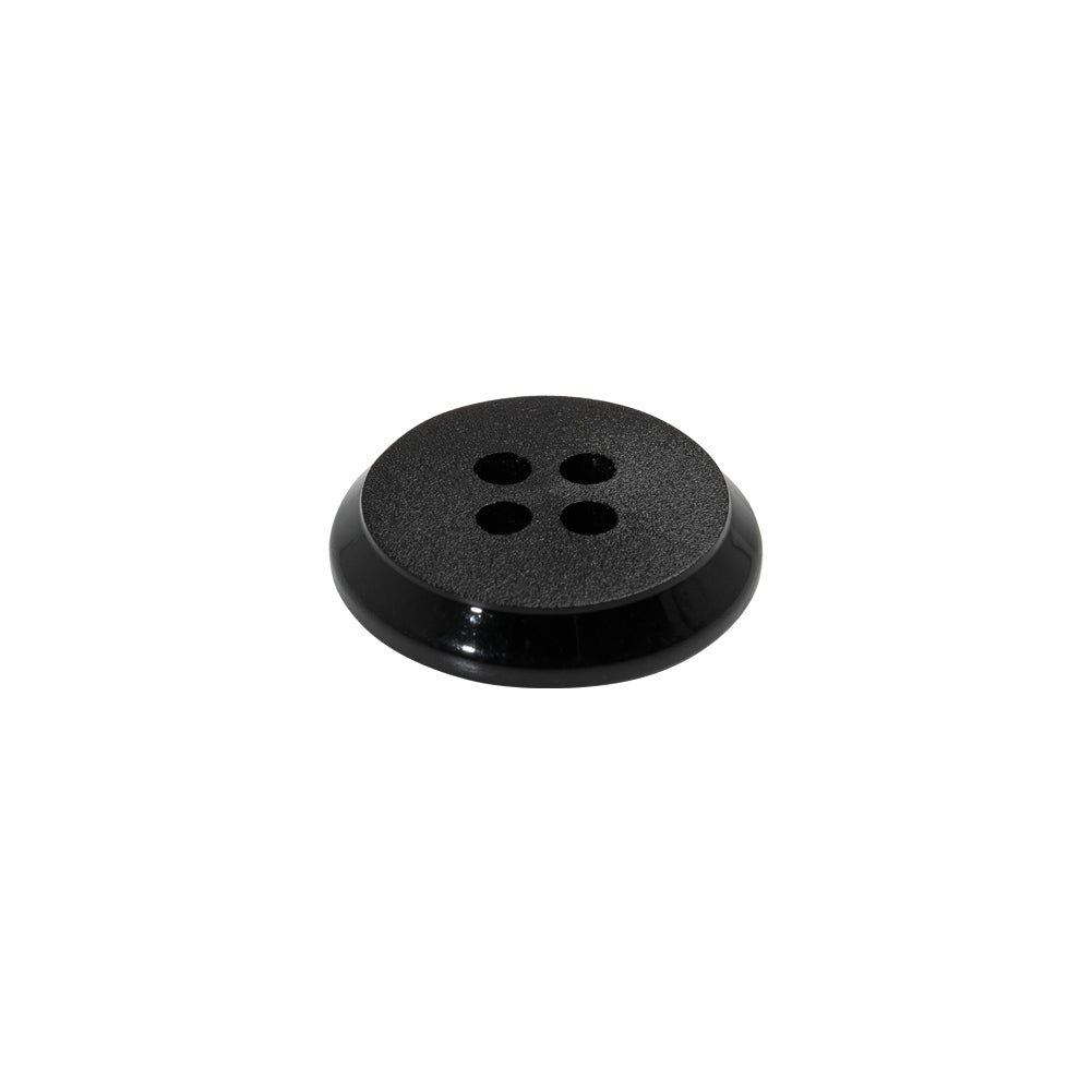Plastic 4-Hole Button - 24L/15mm - Black Matte Face with Beveled Rim - Joann Fabrics