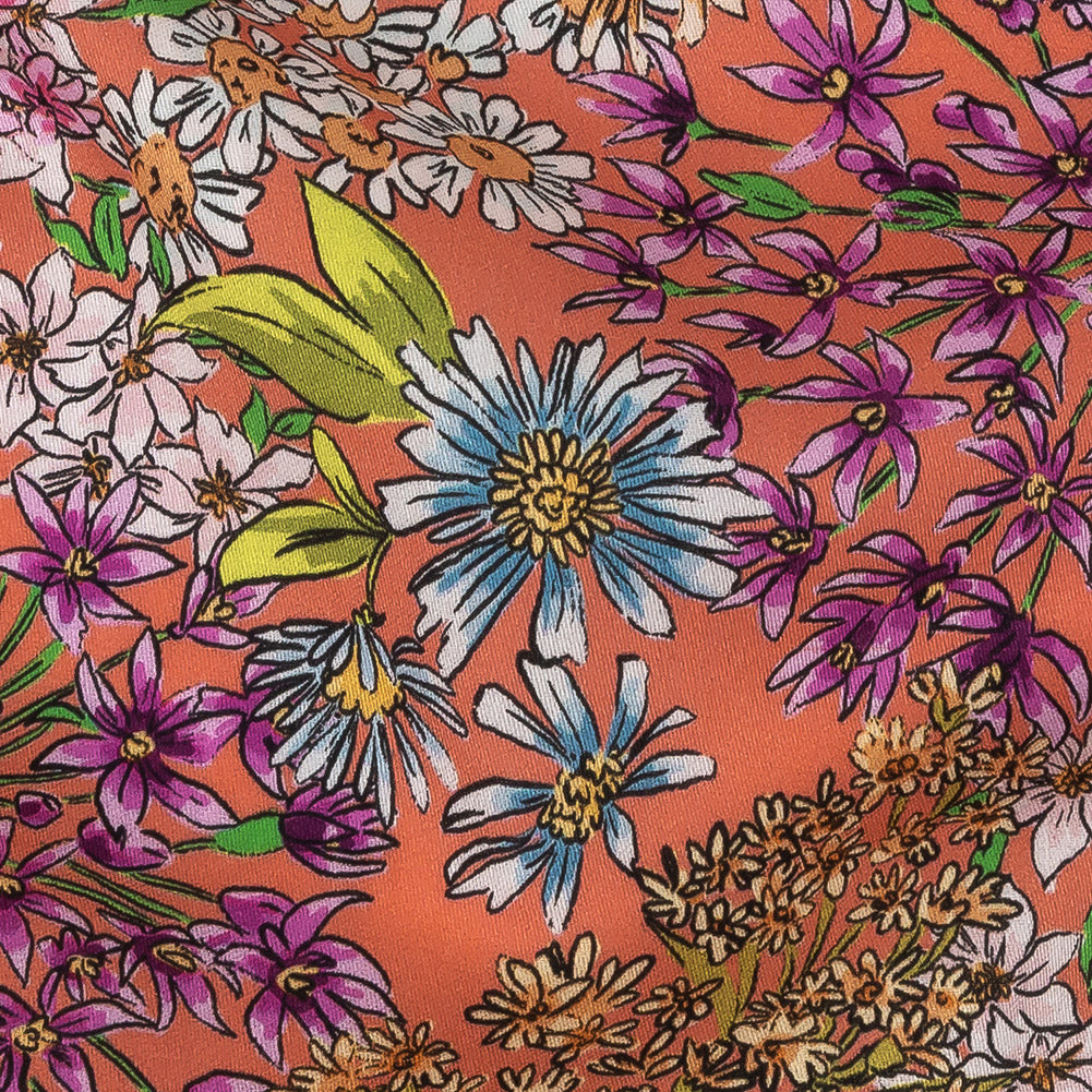 Mood Exclusive Coral Dainty Daisies Cotton Voile - Joann Fabrics