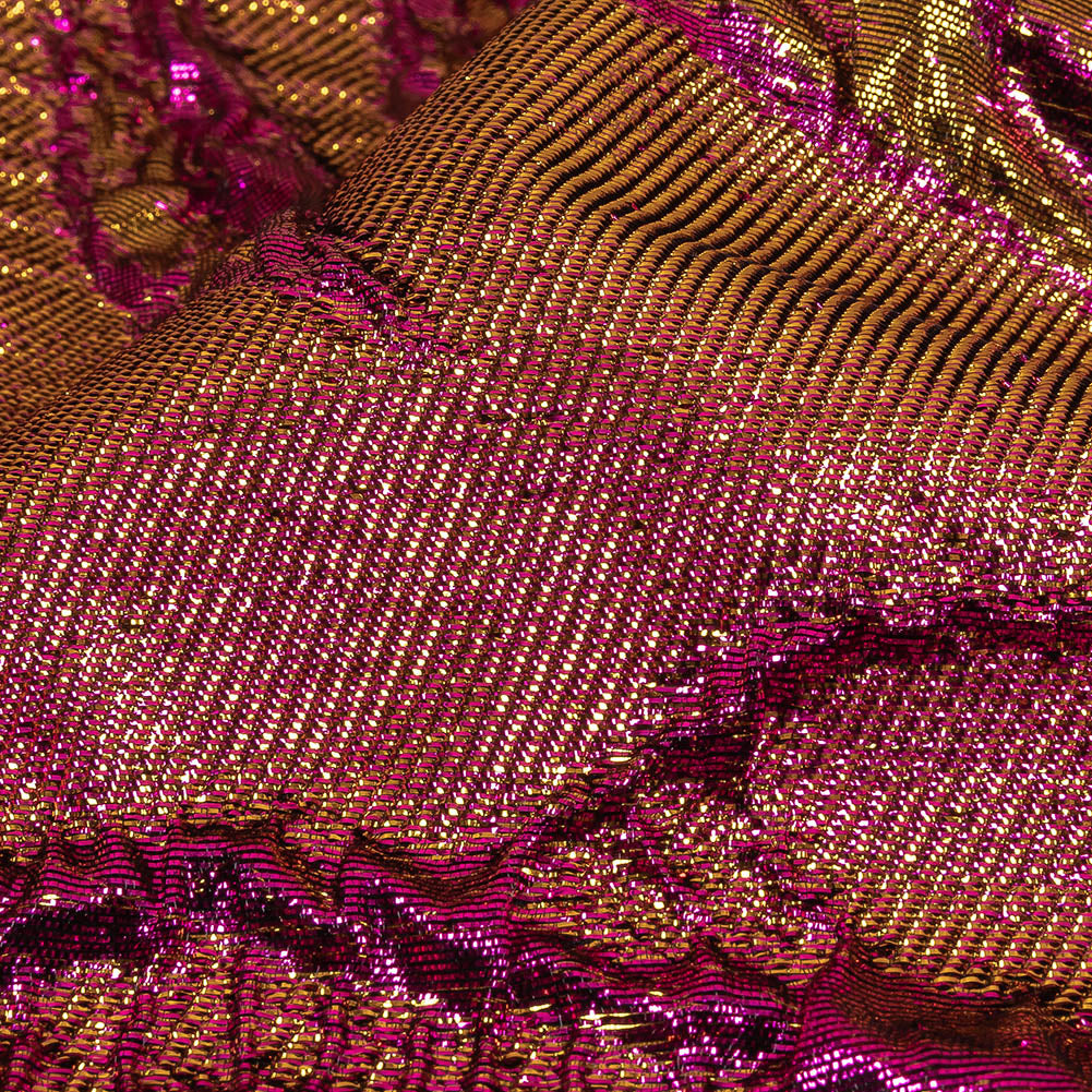 Metallic Iridescent Fuchsia and Gold Floral Luxury Brocade - Joann Fabrics