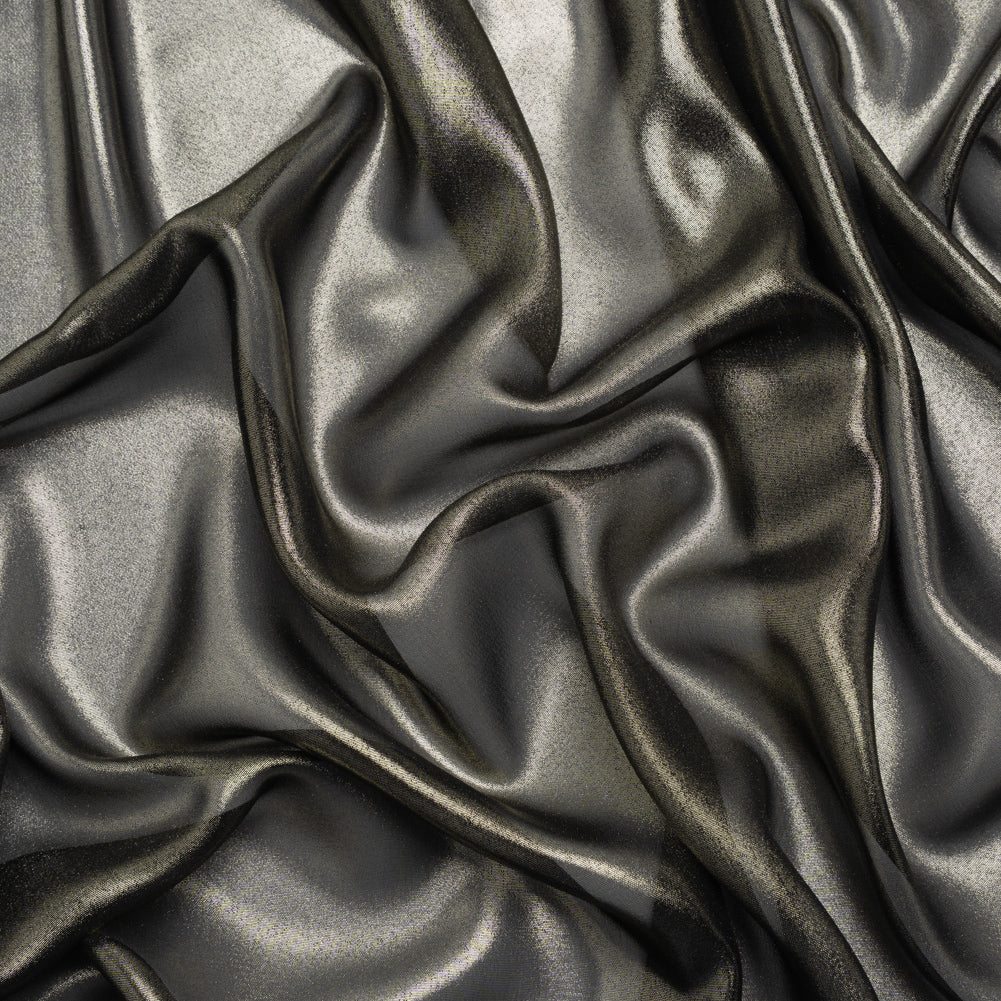 Liquid Sheen Metallic Polyester Chiffon - Gold on Black - Liquid Sheen Chiffon Collection - Joann Fabrics