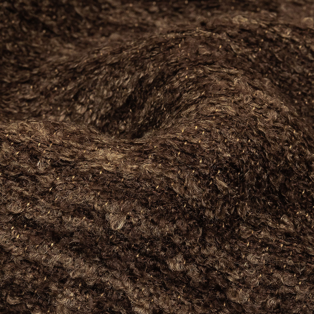 Chocolate Striated Upholstery Boucle with Tan Woven Backing - Joann Fabrics