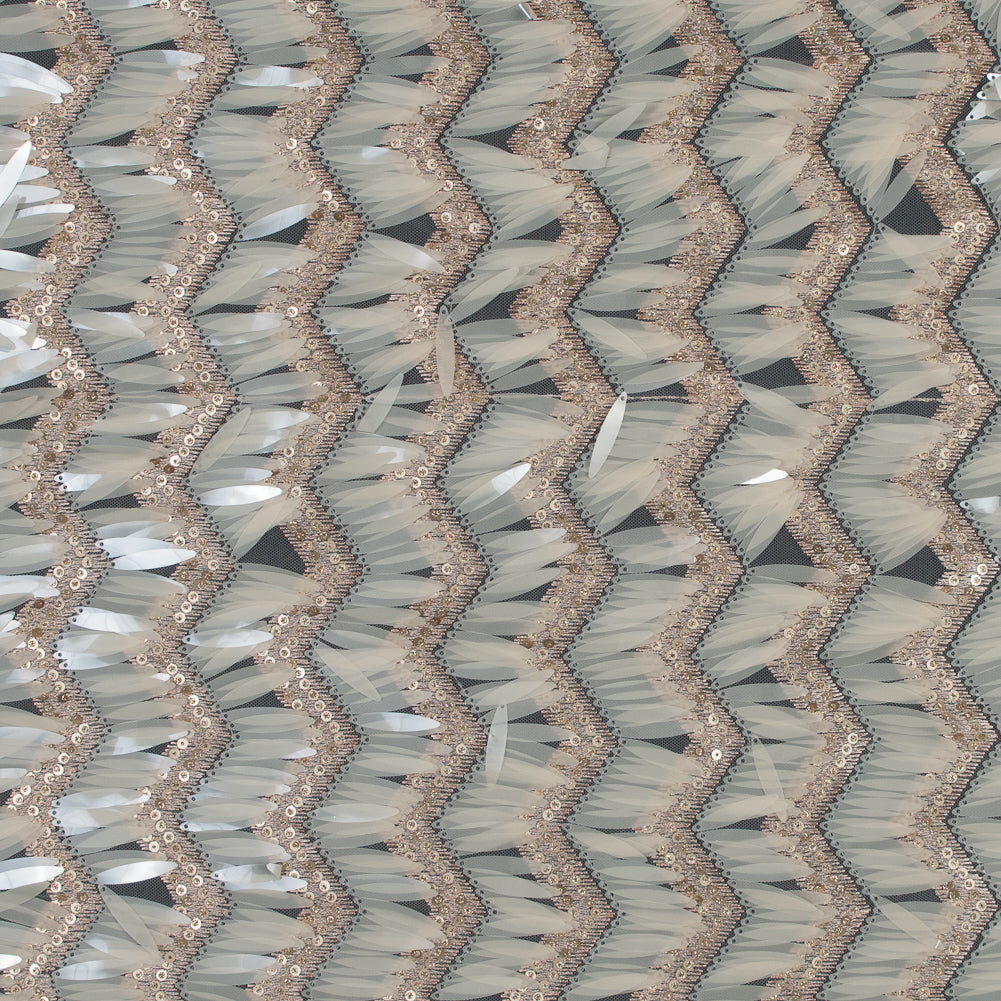 Fringe Sequin Fabric - Rose Gold and Beige Chevrons - Joann Fabrics