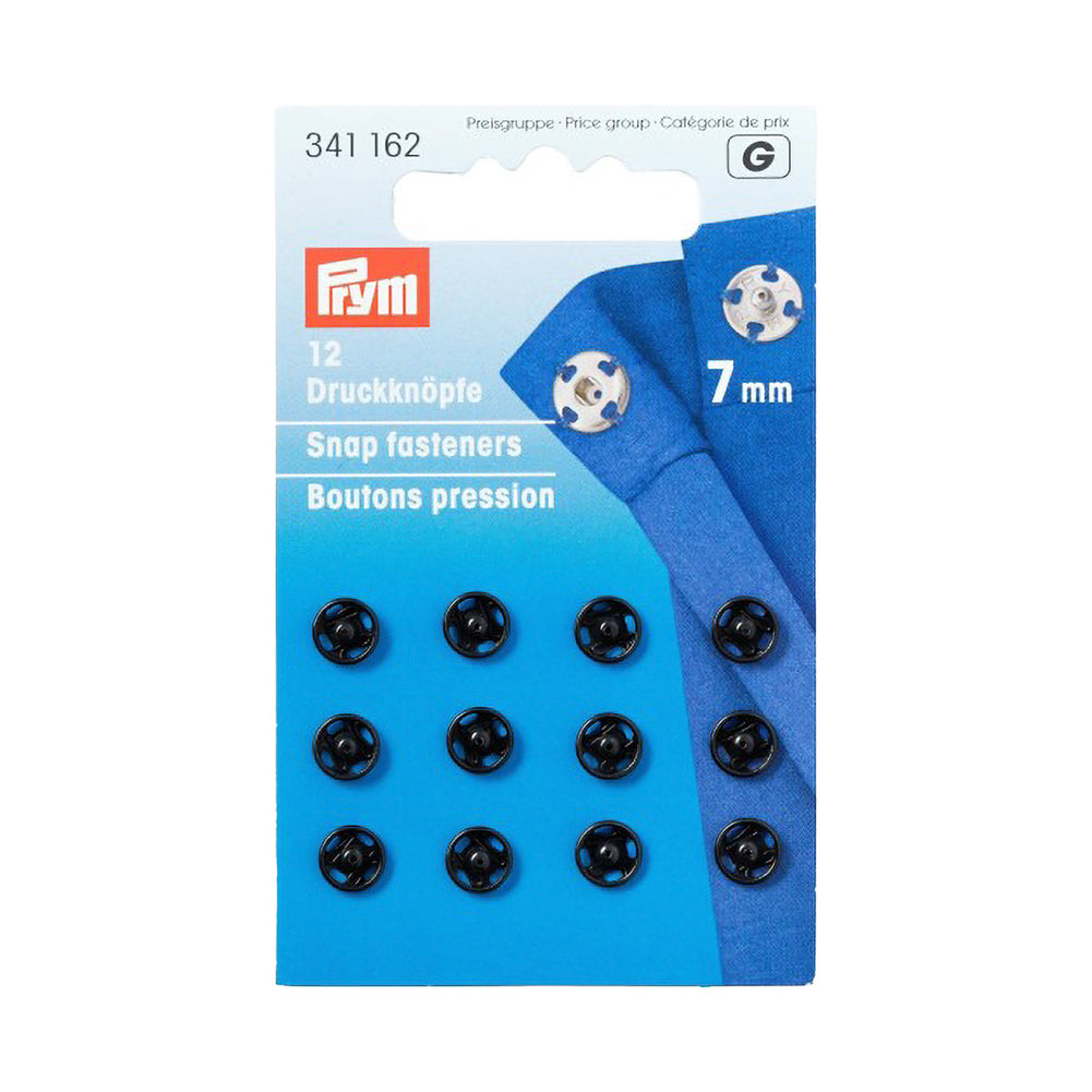 Prym Sew-On Snap Fasteners - Black Brass 7mm - 12 ct - Joann Fabrics