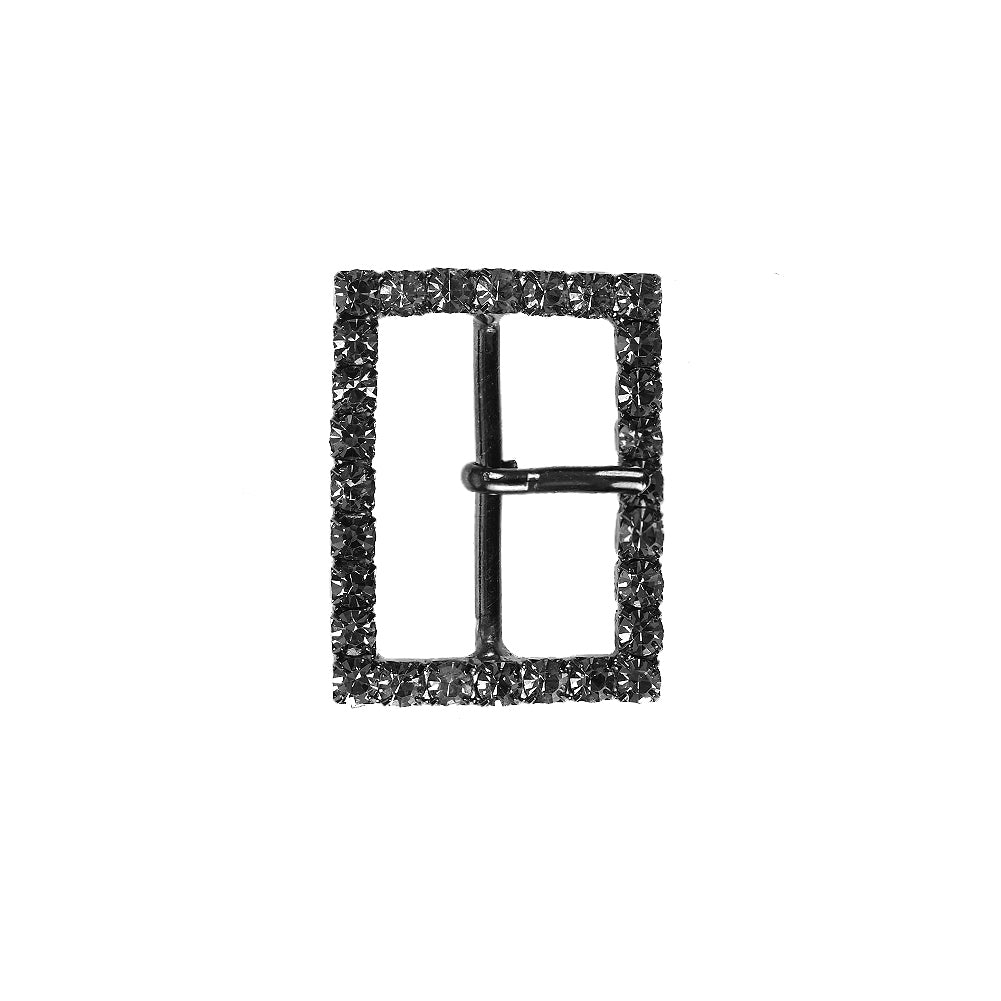 Swarovski Gunmetal Rectangular Rhinestone Buckle - 1.125