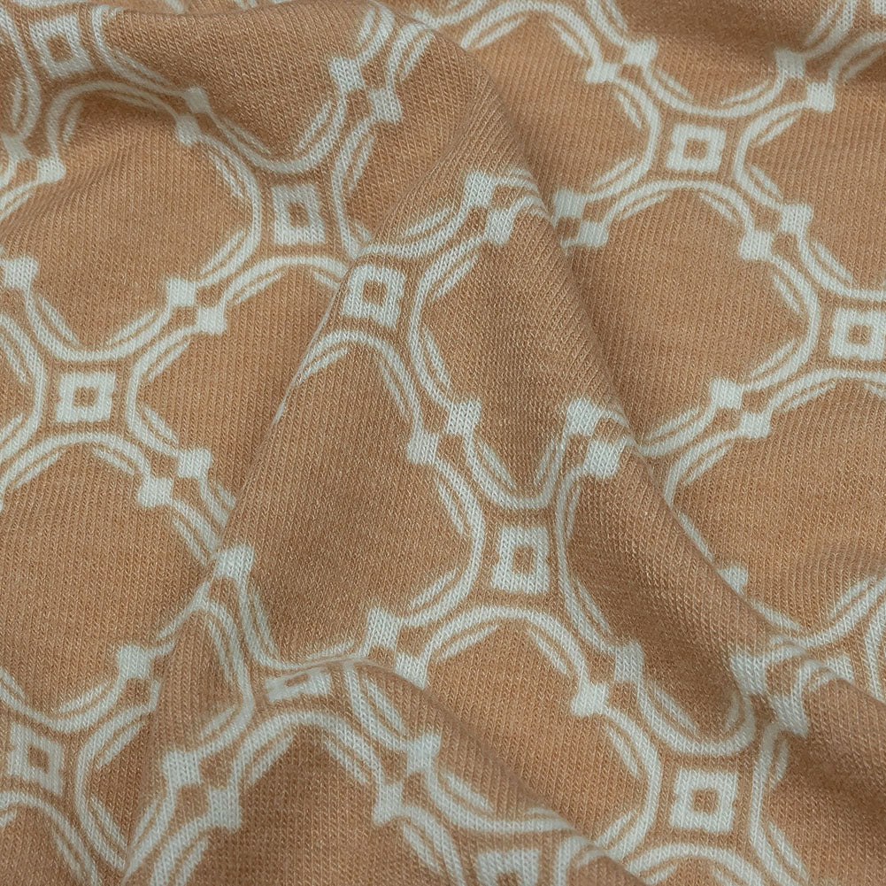 Beige and Pale Mint Decorative Lattice Polyester and Rayon Jersey - Joann Fabrics