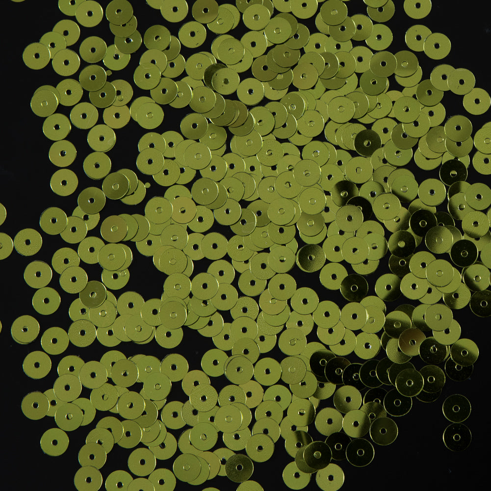 Bag of Lime Color Loose Sequins with Silver Back - 6mm - Joann Fabrics