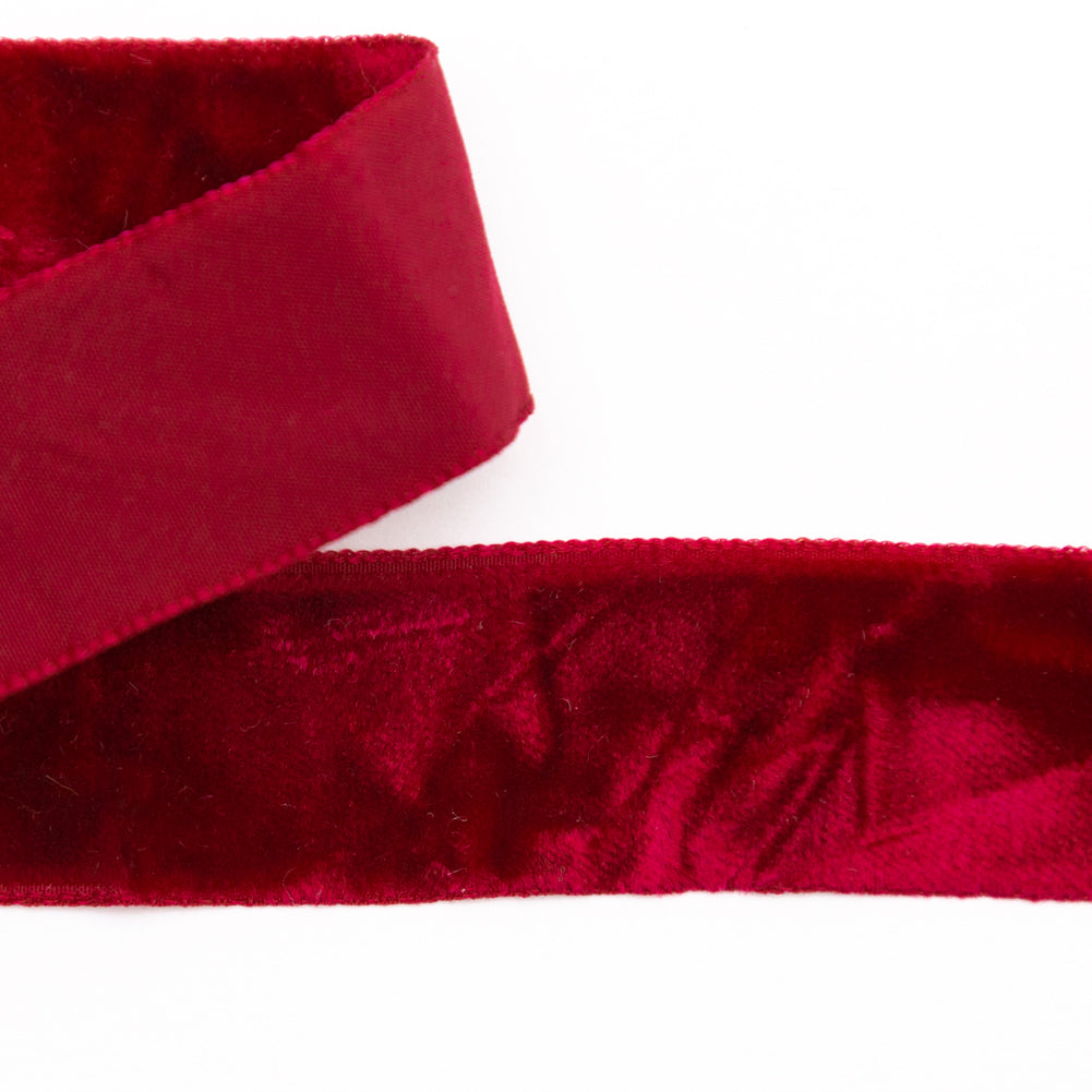 Italian Wine Crushed Velvet Ribbon - 0.875