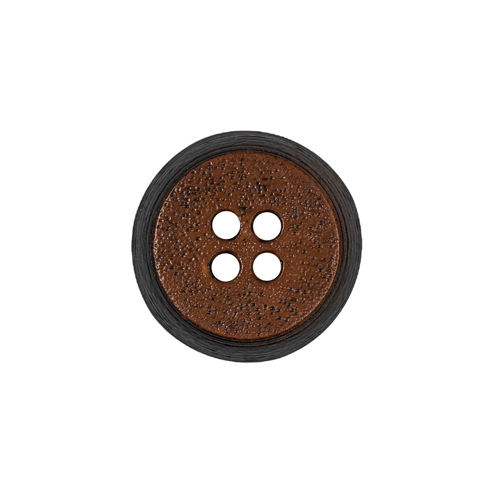 Gingerbread and Deep Charcoal Speckled Textured 4-Hole Molded Plastic Button - 32L/20mm - Joann Fabrics