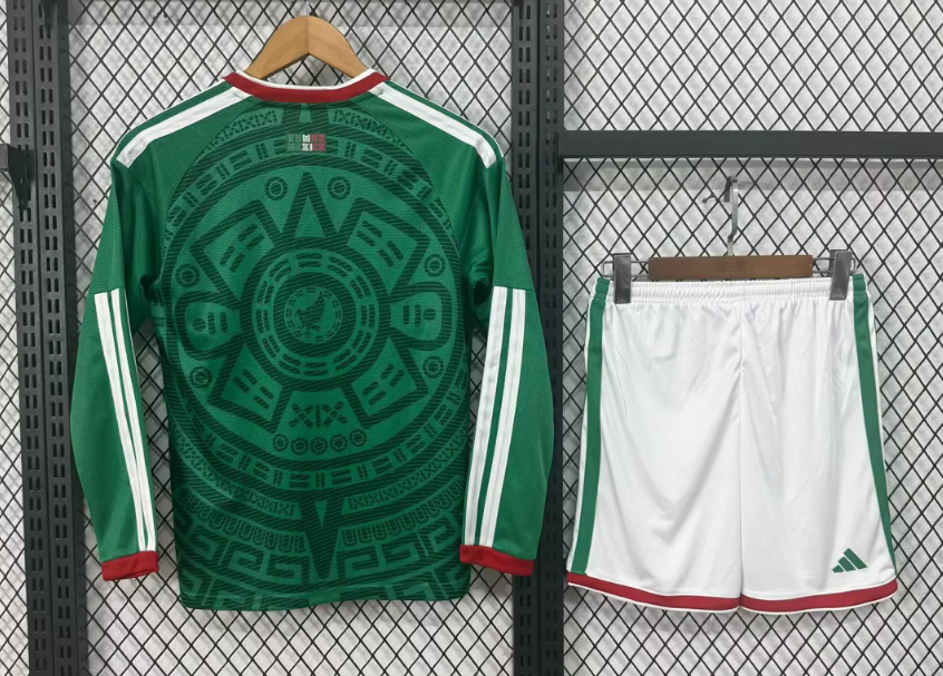 2026 Long Sleeve Mexico Home Football Jersey 1:1 Thai Quality Kids Size