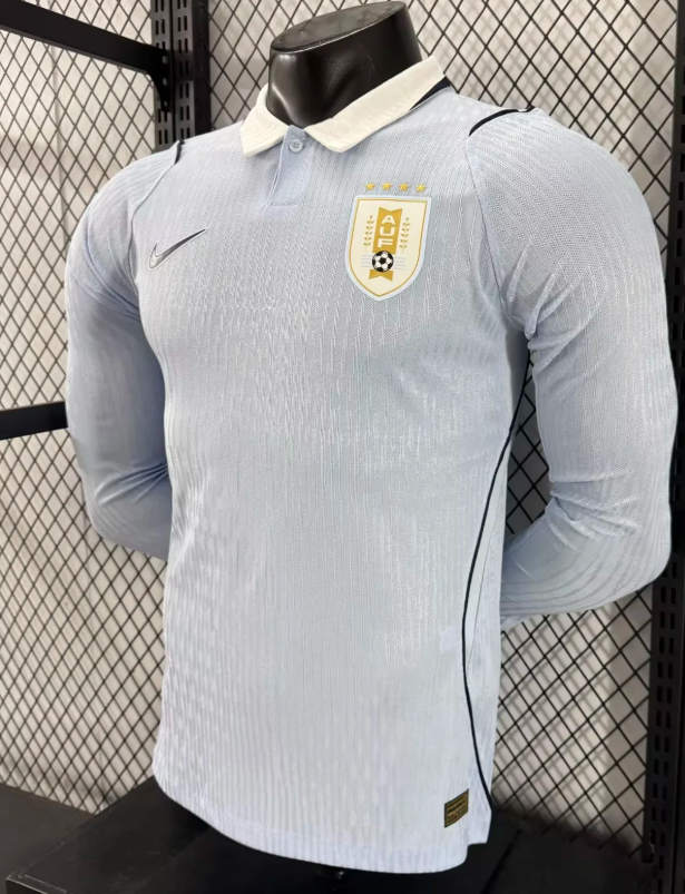 2026 Long Sleeve Player Version Uruguay National Team Home Football Jersey 1:1 Thai Quality