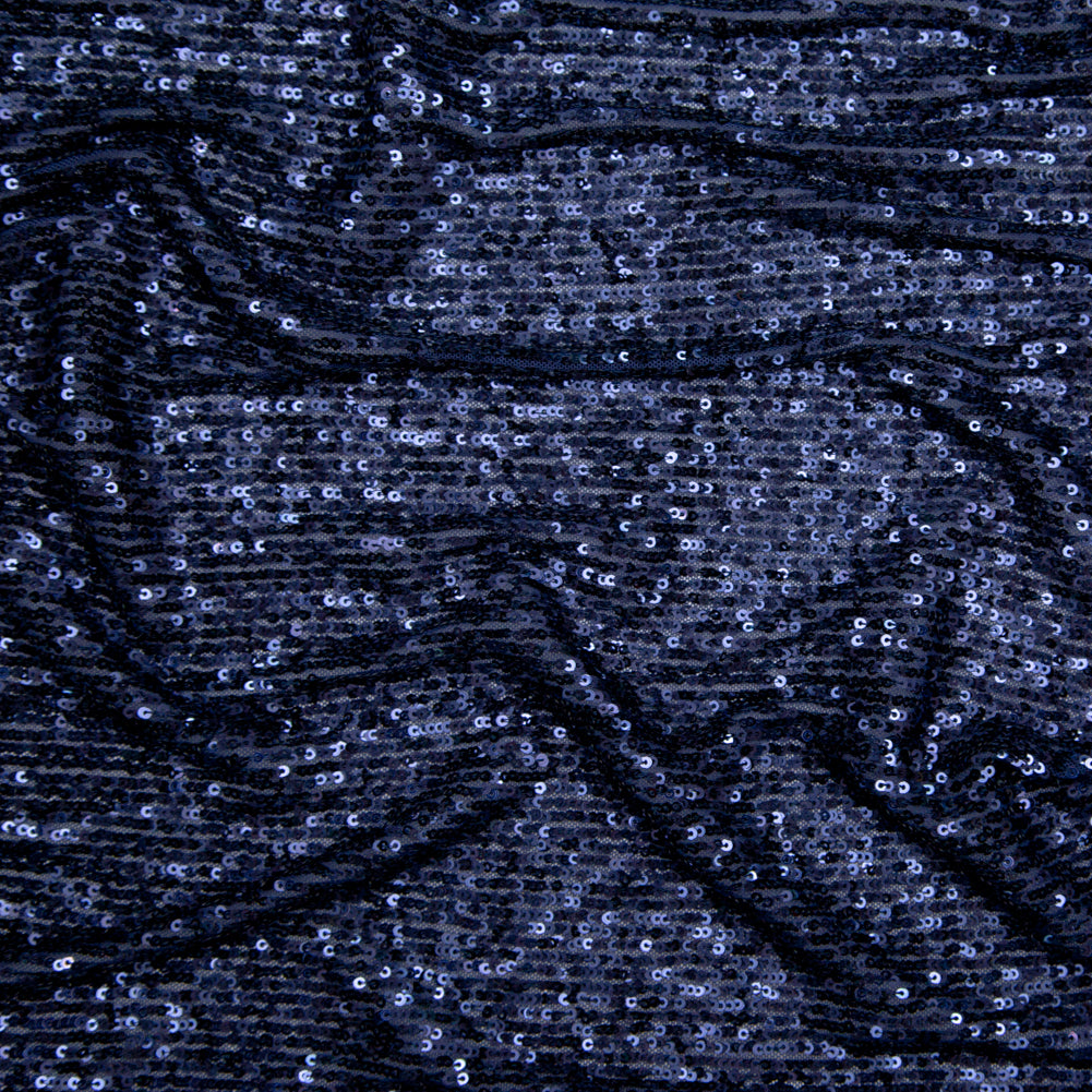 Navy Striped Baby Sequins on Stretch Mesh - Joann Fabrics