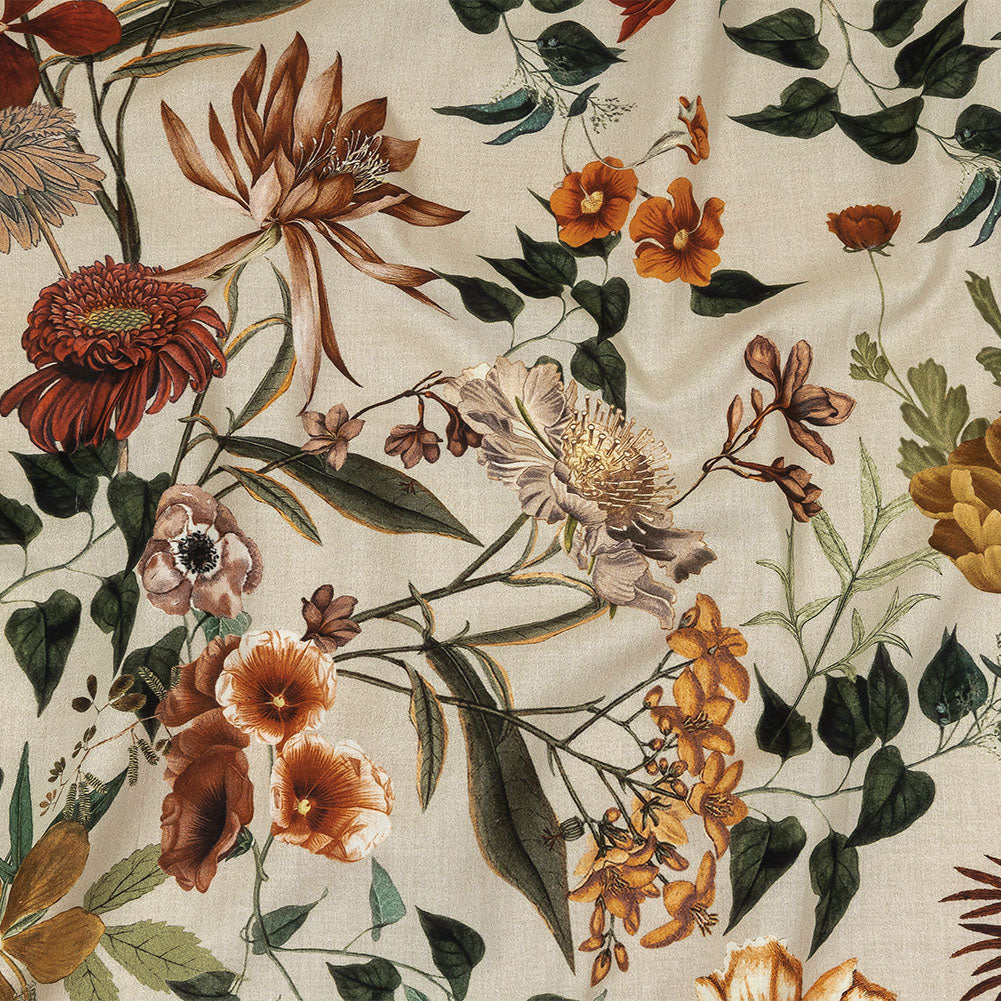 Cotton Voile - Beige Floral - Garden of Earthly Delights Print - Mood Exclusive Harvest Collection - Joann Fabrics