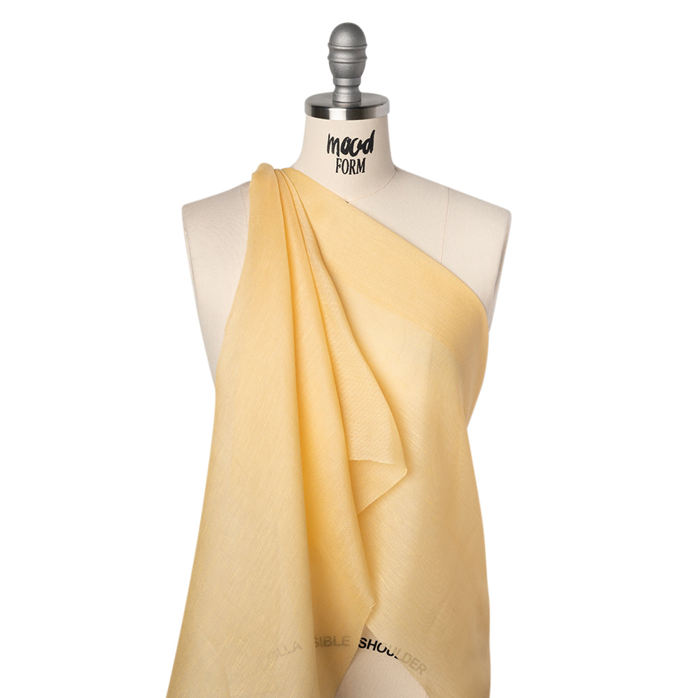 Linen and Silk Scrim - Popcorn Butter Yellow - Famous Australian Designer Deadstock - Joann Fabrics