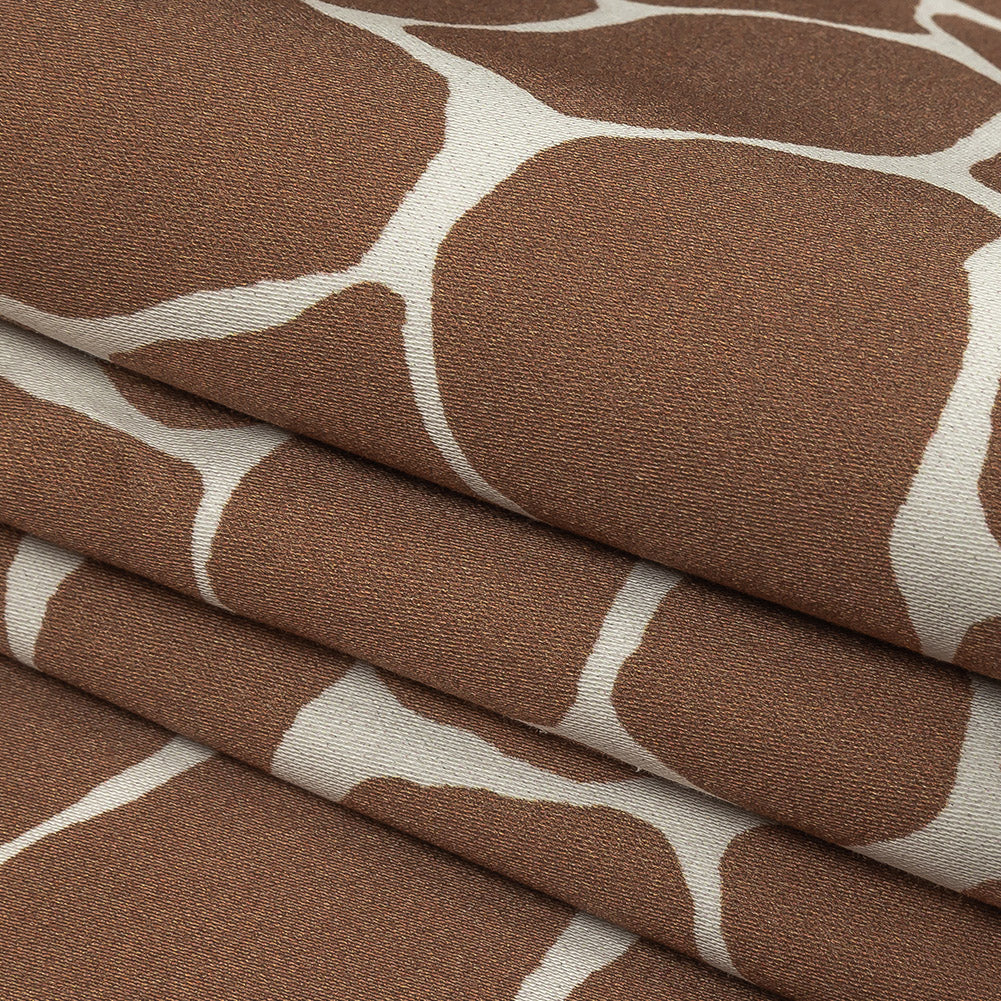 Stretch Cotton Sateen - Brown Giraffe Spots - Amorphous Amalgamation Print - Mood Exclusive Serengeti Collection - Joann Fabrics
