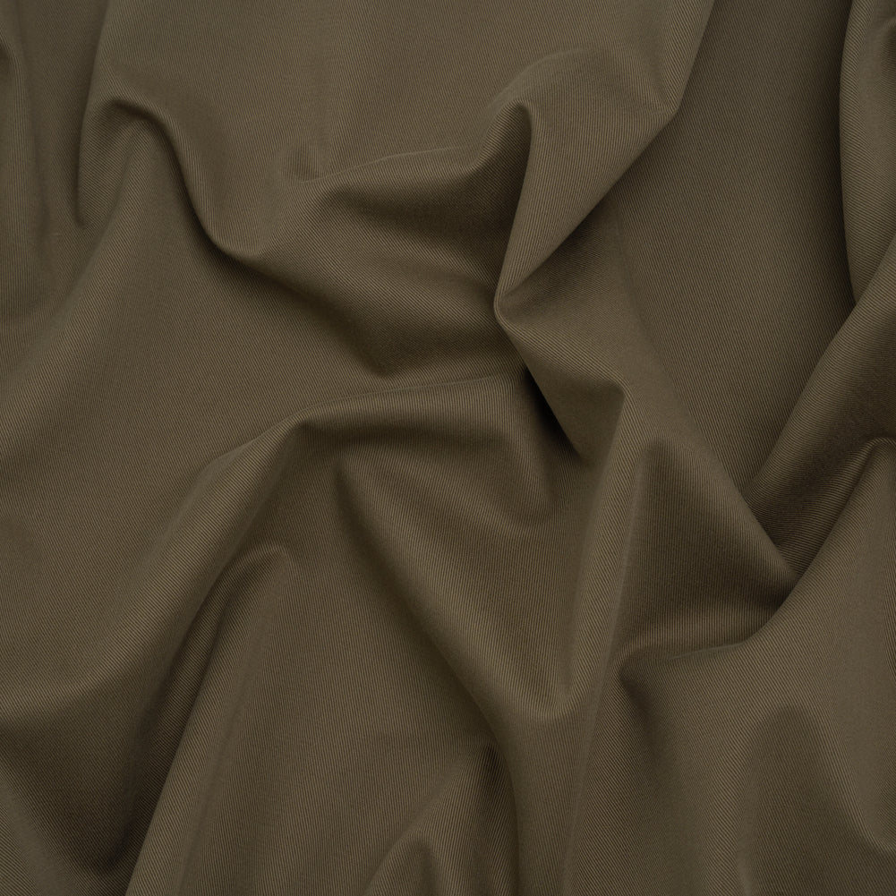 Stretch Cotton and Cashmere Twill Made in Italy - Army Green - Deadstock - Joann Fabrics