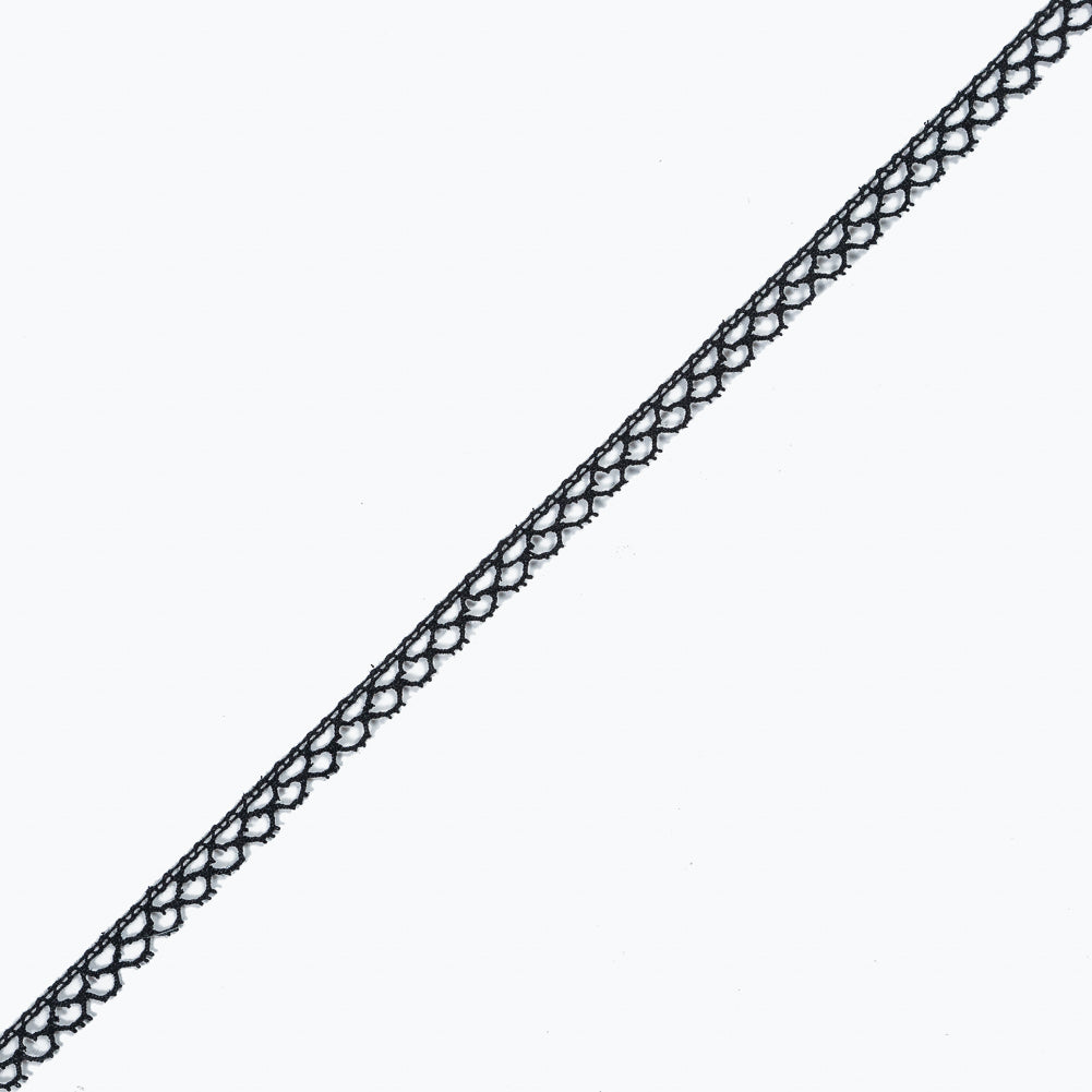 Black European Cotton Crochet Trim - 0.375