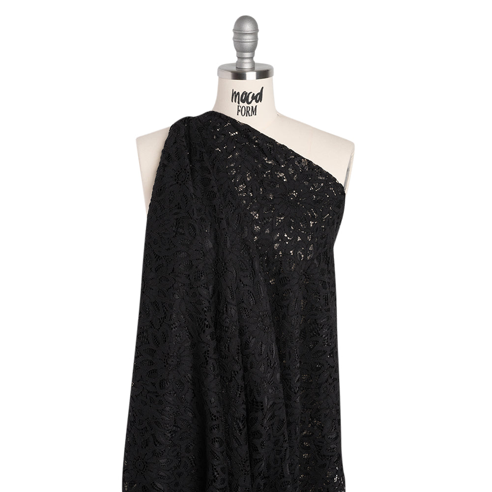Corded Lace with Finished Scalloped Edges - Black Sunflowers - Joann Fabrics