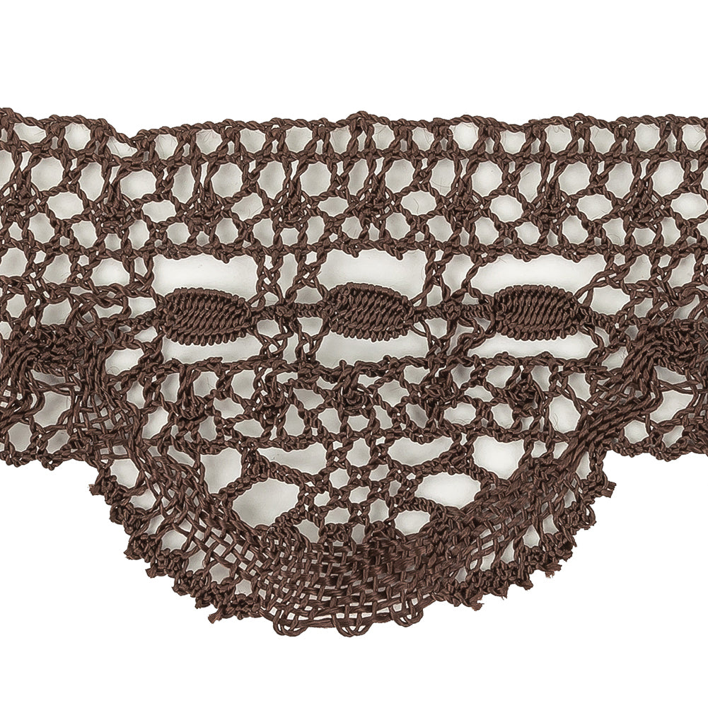 Brown Geometric Lace Trimming - 2.5