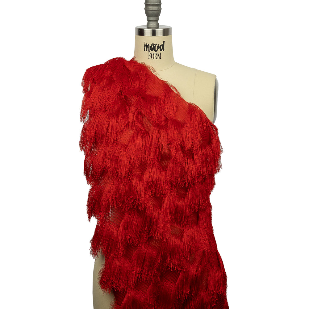 Tango Red Zig Zag Fringe Mesh - Joann Fabrics
