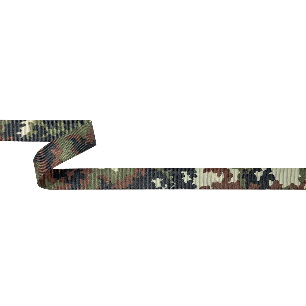 Italian Camouflage Grosgrain Ribbon - 0.625