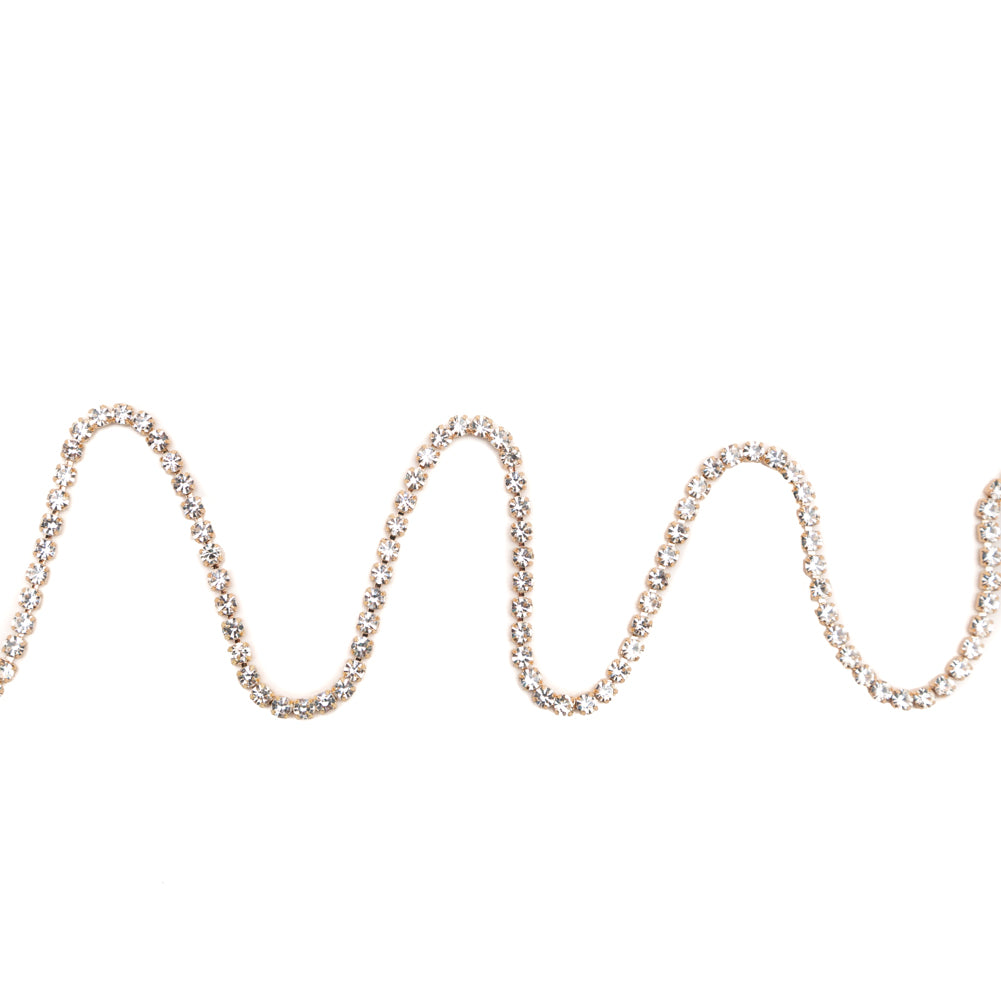 Italian Crystal and Gold Rhinestone Trim - SS16/4MM - Joann Fabrics