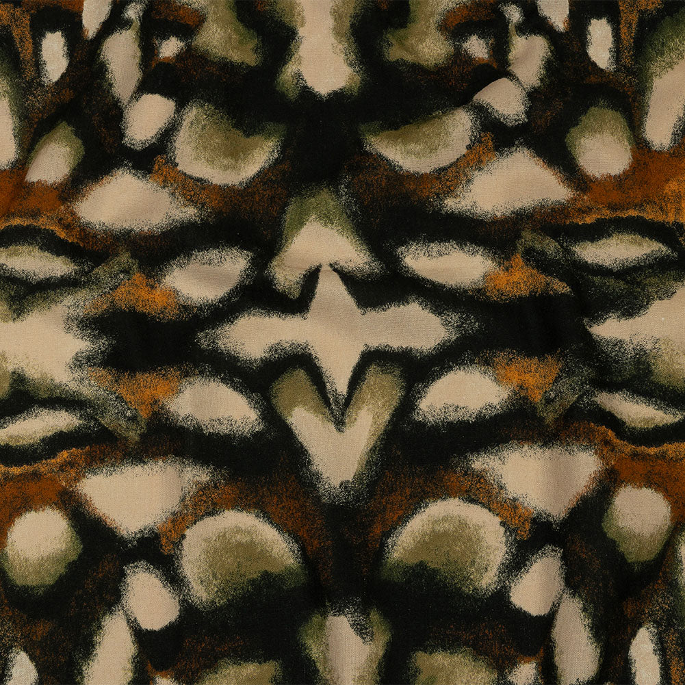 Linen and Rayon Woven - Black and Beige Abstract - From the Earth Print - Mood Exclusive Rockland Collection - Joann Fabrics