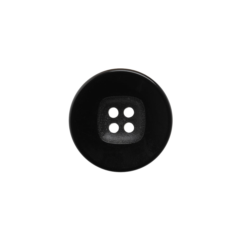 Plastic 4- Hole Button - 28L/18mm - Black with Rounded Square Center - Joann Fabrics