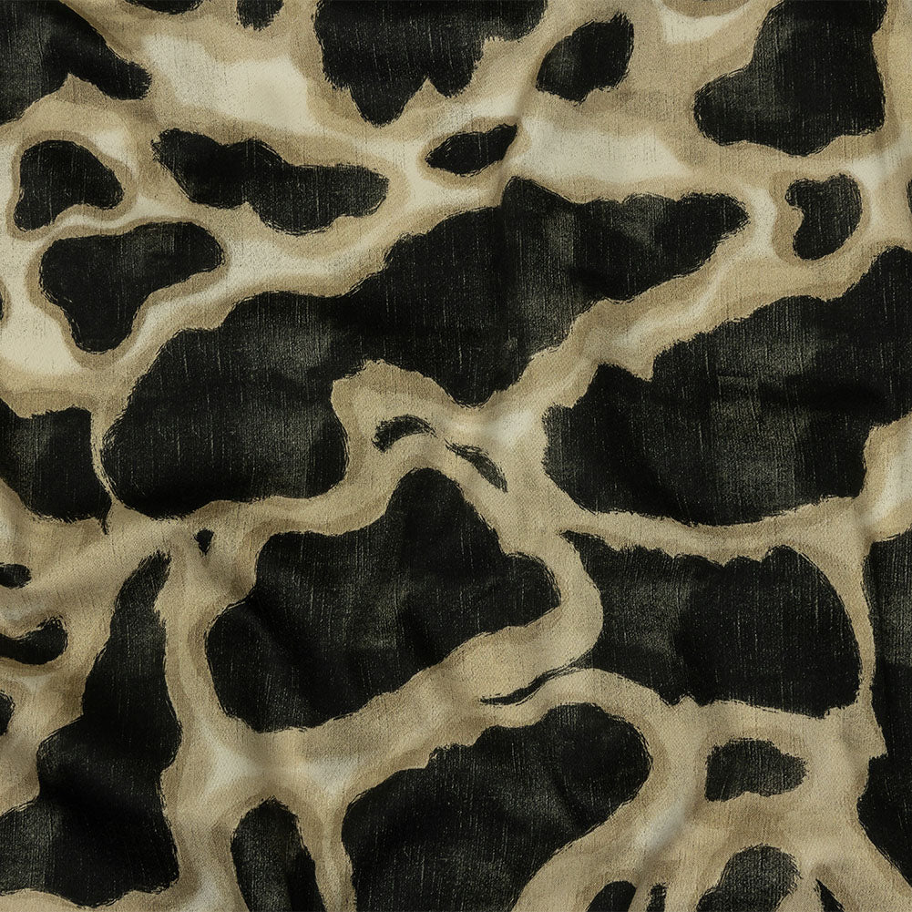 Stretch Cotton Sateen - Black and Beige Abstract Spots - Fragments of Memory Print - Mood Exclusive Rockland Collection - Joann Fabrics