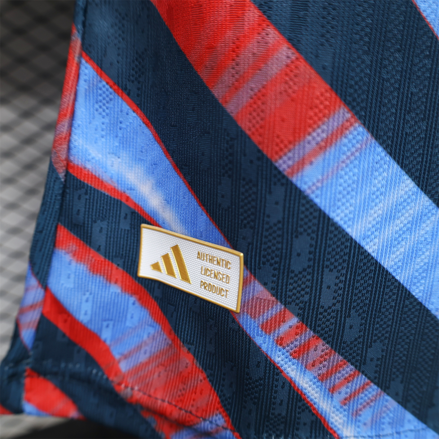 Arsenal 26-27 Red Blue Teal Diagonal Stripes Pre-Match Jersey - Player Version - UnitedFutballJersey