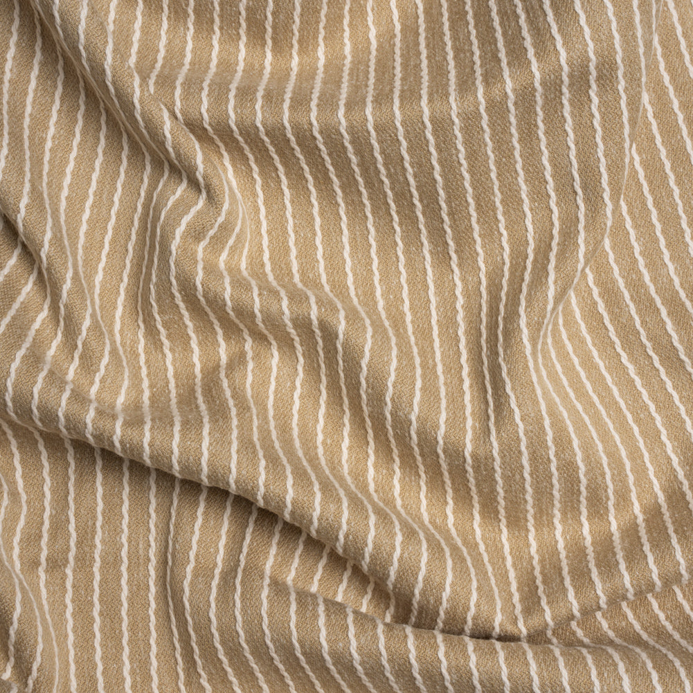 Cotton and Polyester Woven - Flax Tactile Chalk Stripes - British Imported - Joann Fabrics