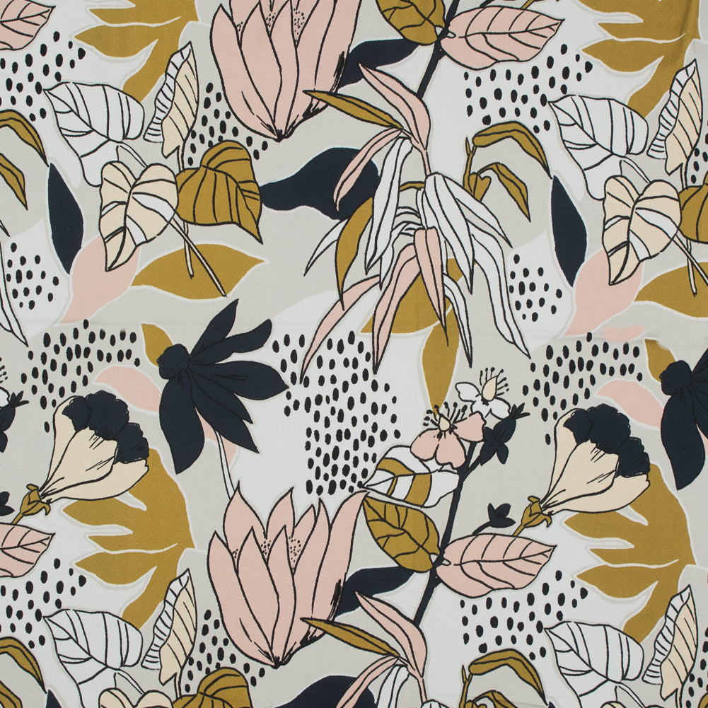 Stretch Cotton Sateen - Peach Parfait Floral - Pushing Up Daisies Print - Mood Exclusive Avenable Collection - Joann Fabrics